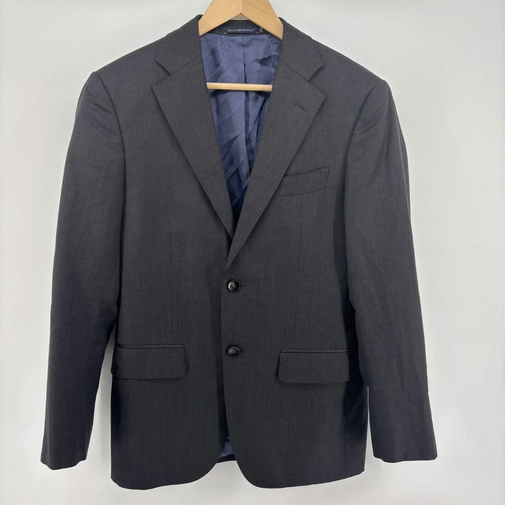 Suitsupply‎ Napoli Two Button Blazer Mens 36R Charcoal Zignone Wool Super 110s